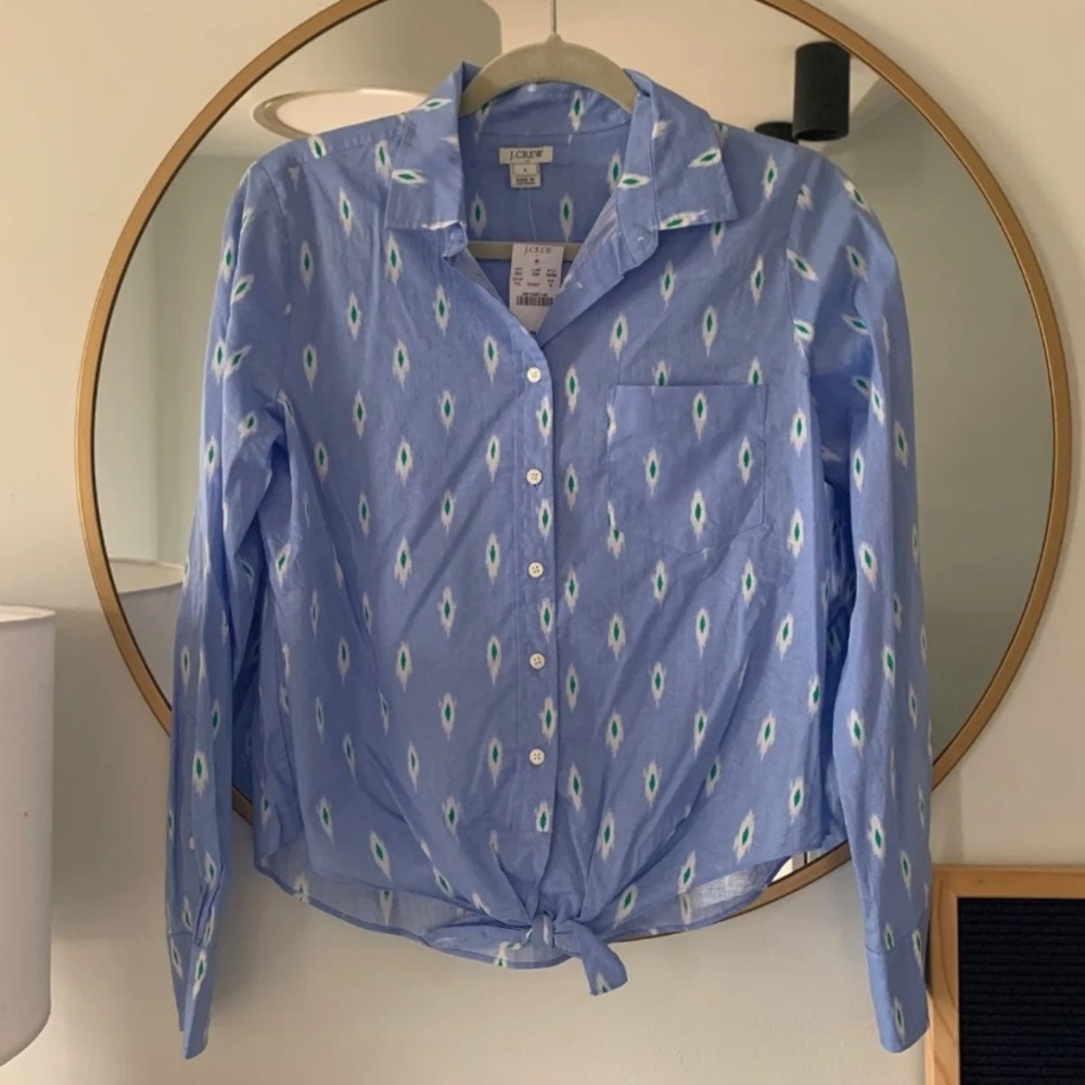 NWT J.Crew Ikat Print Perfect Shirt